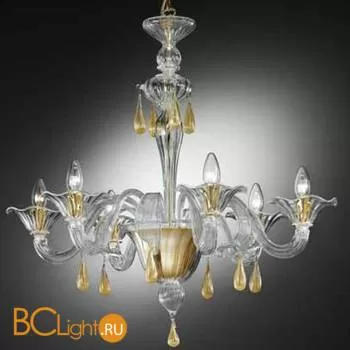 Люстра Vetri Lamp 1181/6 Cristallo/Oro 24 Kt.