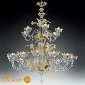 Люстра Vetri Lamp 86/12+6 Cristallo/Oro 24 Kt.