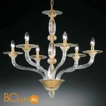 Люстра Vetri Lamp 1004/6 Cristallo/Oro 24 Kt.