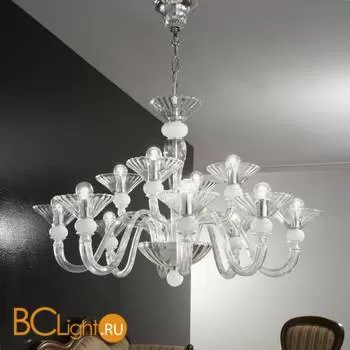 Люстра Vetri Lamp 1153/8+4 Cristallo/Bianco