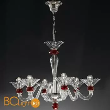 Люстра Vetri Lamp 1153/6 Cristallo/Rosso