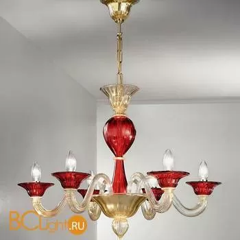 Люстра Vetri Lamp 1155/6 Rosso/Oro 24 Kt