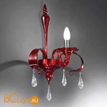Бра Vetri Lamp 1184/A1 Rosso/Gocce cristallo