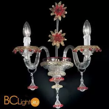 Бра Vetri Lamp 922/A2 Cristallo/Oro 24Kt/Rosso