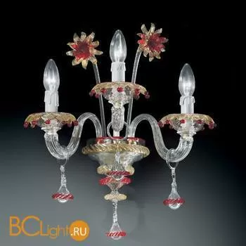 Бра Vetri Lamp 922/A3 Cristallo/Oro 24Kt/Rosso