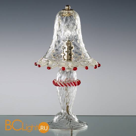 Настольная лампа Vetri Lamp 923/L Cristallo/Oro 24Kt/Rosso