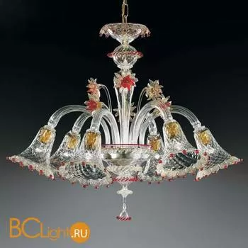 Люстра Vetri Lamp 923/6 Cristallo/Oro 24Kt/Rosso