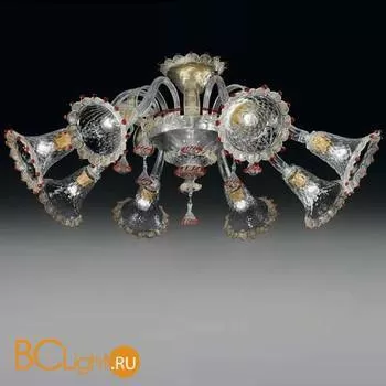 Потолочная люстра Vetri Lamp 923/8PL Cristallo/Oro 24 Kt./Rosso