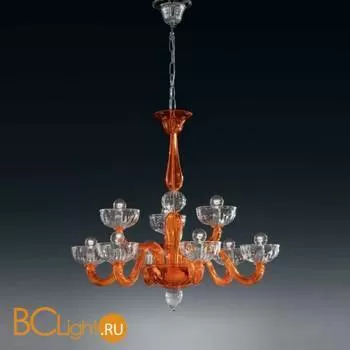 Люстра Vetri Lamp 925/6+3 Arancio/Cristallo