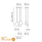 Подвесной светильник Vibia Cosmos 2510 62 /1A Green , Chocolate and Light-grey - Схема