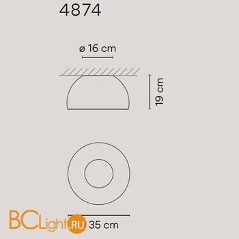 Потолочный светильник Vibia Duo 4874 58 /1B Cream - Схема