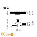 Потолочный светильник Vibia Link 5384 03 Gloss white (dimmable electronic ballast) - Схема