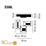 Потолочный светильник Vibia Link 5388 03 Gloss white (dimmable electronic ballast) - Схема