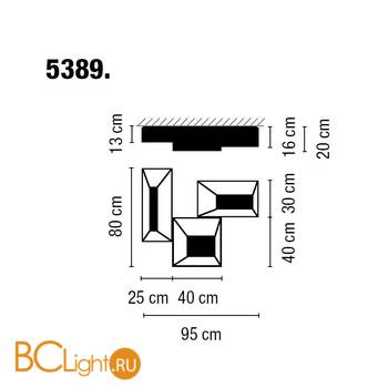 Потолочный светильник Vibia Link 5389 03 Gloss white - Схема