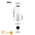 Подвесной светильник Vibia Slim 0915 03 /1B White fiber - Схема