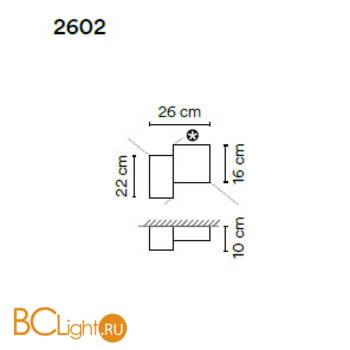Настенный светильник Vibia Structural 2602 21 /23 Grey D1 - Схема