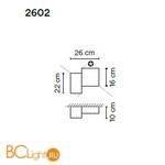 Настенный светильник Vibia Structural 2602 21 /23 Grey D1 - Схема