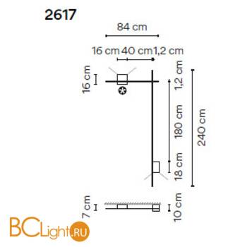 Настенный светильник Vibia Structural 2617 21 /23 Grey D1 - Схема