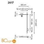 Настенный светильник Vibia Structural 2617 21 /23 Grey D1 - Схема