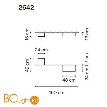 Потолочный светильник Vibia Structural 2642 21 /23 Grey D1 - Схема