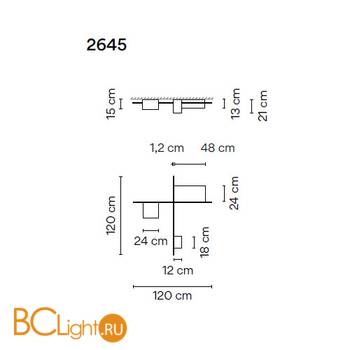 Потолочный светильник Vibia Structural 2645 15 /23 Grey L2 - Схема
