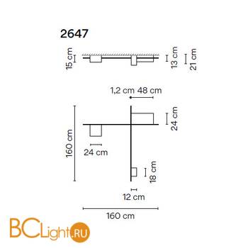 Потолочный светильник Vibia Structural 2647 15 /23 Grey L2 - Схема
