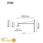 Бра Vibia Tempo 5756 18 /15 Graphite - Схема