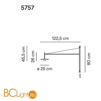 Бра Vibia Tempo 5757 18 /1B Graphite - Схема