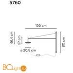 Бра Vibia Tempo 5760 18 /15 Graphite - Схема