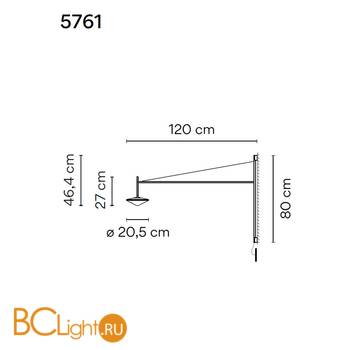Бра Vibia Tempo 5761 18 /1B Graphite - Схема