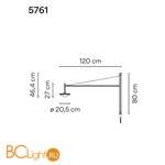 Бра Vibia Tempo 5761 58 /1B Cream - Схема