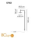 Бра Vibia Tempo 5762 18 /15 Graphite - Схема