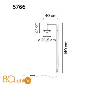 Бра Vibia Tempo 5766 18 /15 Graphite - Схема