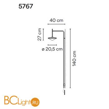Бра Vibia Tempo 5767 18 /1B Graphite - Схема