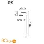 Бра Vibia Tempo 5767 18 /1B Graphite - Схема