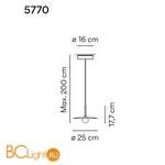 Подвесной светильник Vibia Tempo 5770 18 /1B Graphite - Схема