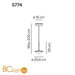 Подвесной светильник Vibia Tempo 5774 18 /1B Graphite - Схема