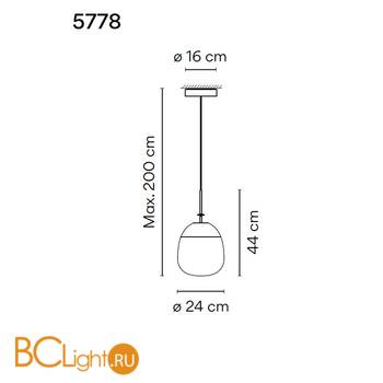 Подвесной светильник Vibia Tempo 5778 18 /1B Graphite - Схема