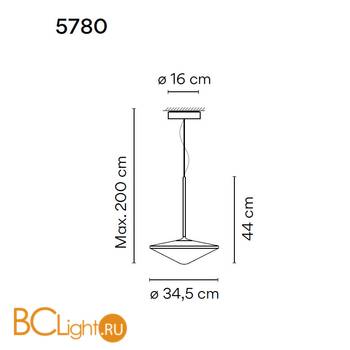 Подвесной светильник Vibia Tempo 5780 18 /1B Graphite - Схема