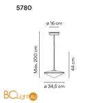 Подвесной светильник Vibia Tempo 5780 18 /1B Graphite - Схема