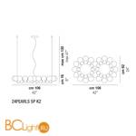Подвесной светильник Vistosi 24pearls 24PEARLS SP K2 LED BC/CM CR - Схема