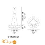 Подвесной светильник Vistosi 24pearls 24PEARLS SP LED BC/CM CR - Схема