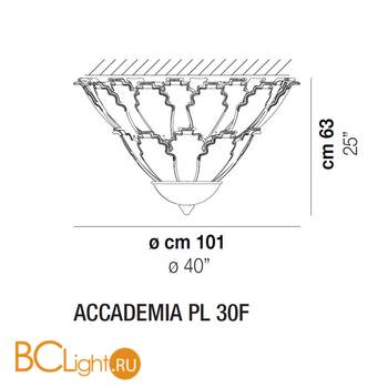Потолочный светильник Vistosi Accademia PL 30F E27 CR/GA OR - Схема