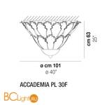 Потолочный светильник Vistosi Accademia PL 30F E27 CR/GA OR - Схема