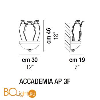 Настенный светильник Vistosi Accademia AP 3F E27 CR/GA OR - Схема