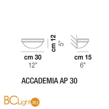 Настенный светильник Vistosi Accademia AP 30 E27 CR/GA OR - Схема