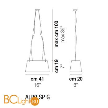 Подвесной светильник Vistosi Aliki SP G LED BC 2700K Dimmable - Схема