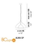 Подвесной светильник Vistosi Alma SP E27 TO/SF CR - Схема