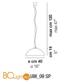 Подвесной светильник Vistosi Alum_09 SP E27 CR/SP CR - Схема