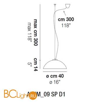 Подвесной светильник Vistosi Alum_09 SP D1 E27 CR/SP CR - Схема